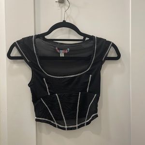 Urban Outfitters Size S Mesh Black Crop Top